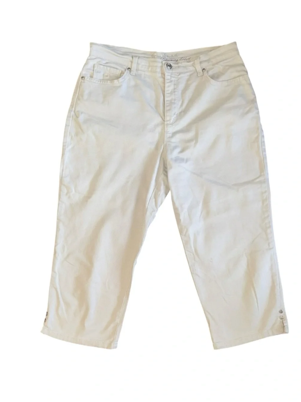 Gloria Vanderbilt Amanda Capri Jeans Womens 8 White Slimming Stretch Crop - Picture 1 of 9